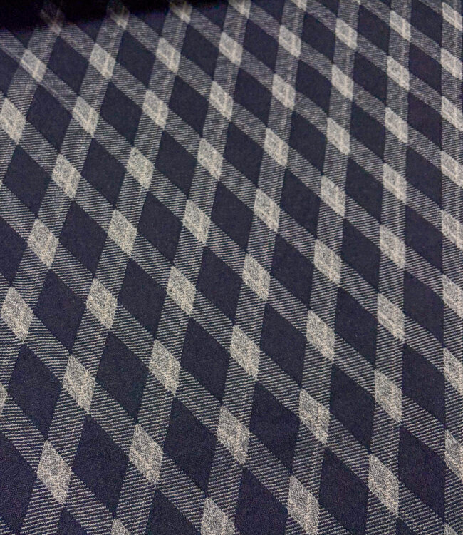 gebreide jacquard checks - marineblauw