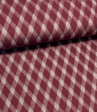gebreide jacquard checks - bordeaux