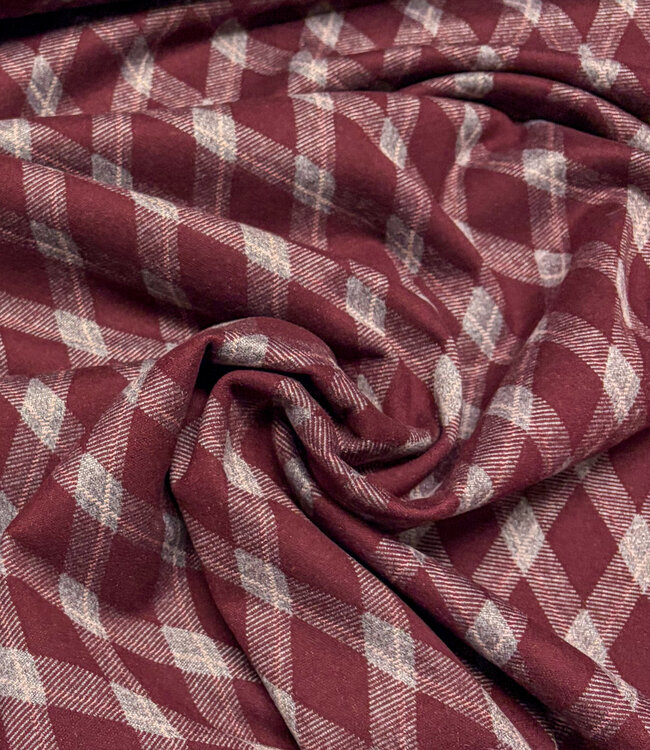 gebreide jacquard checks - bordeaux