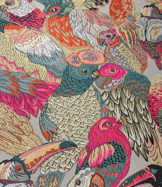 fuchsia papegaaien - tropische jacquard