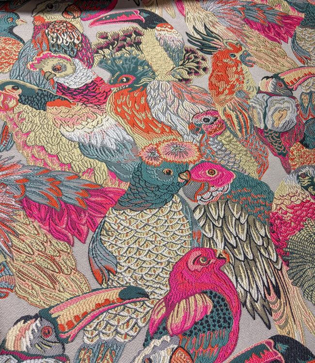 fuchsia papegaaien - tropische jacquard
