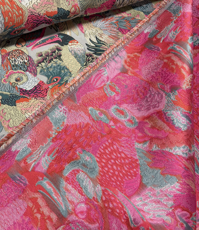 fuchsia papegaaien - tropische jacquard