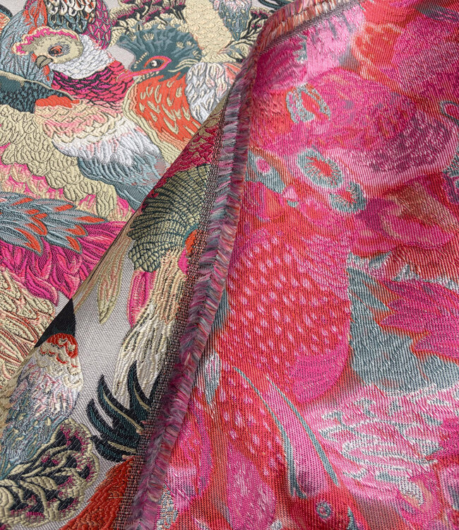 fuchsia papegaaien - tropische jacquard