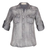 Bella Dahl Bluse ice wash grau