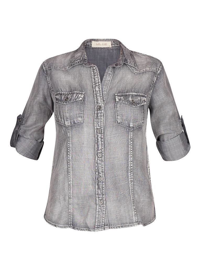 Bella Dahl Bluse ice wash grau