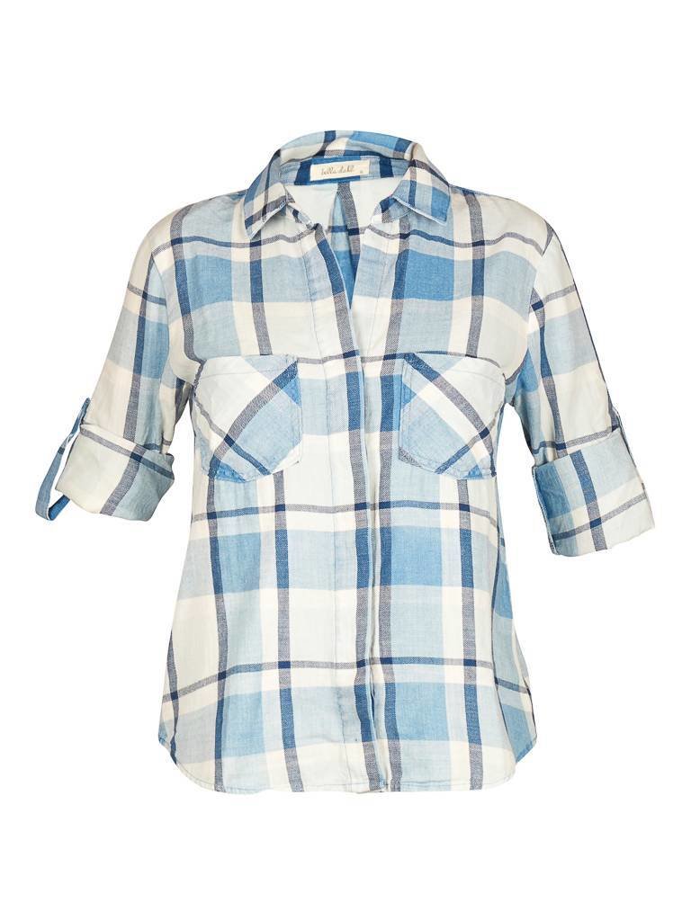 Bella Dahl Checkered blouse blue