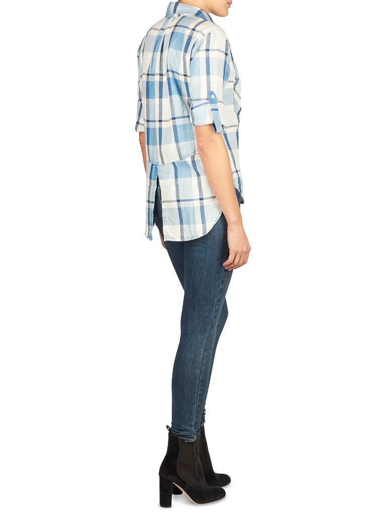 Bella Dahl Geruite blouse blauw