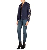 Zoe Karssen Snake sleeves bomberjack donkerblauw