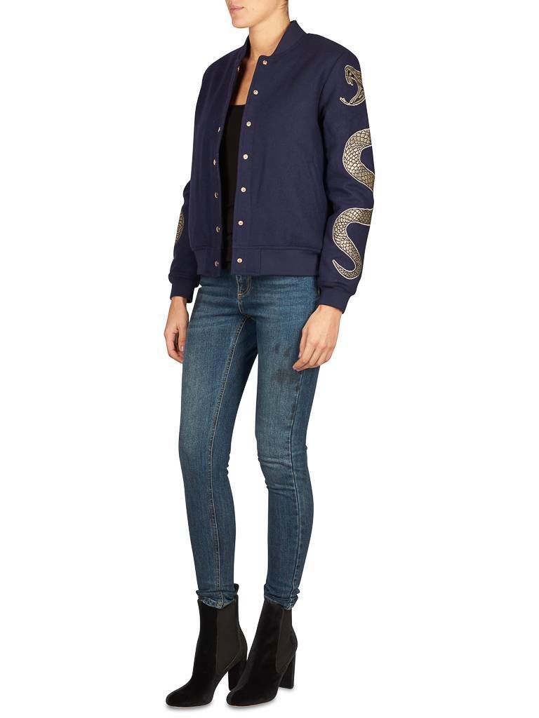 Zoe Karssen Snake sleeves Bomberjacke dunkelblau