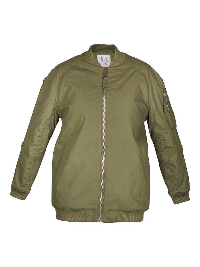 Zoe Karssen Bruised not broken bomber jacket army green