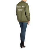 Zoe Karssen Bruised not broken bomber jacket army green