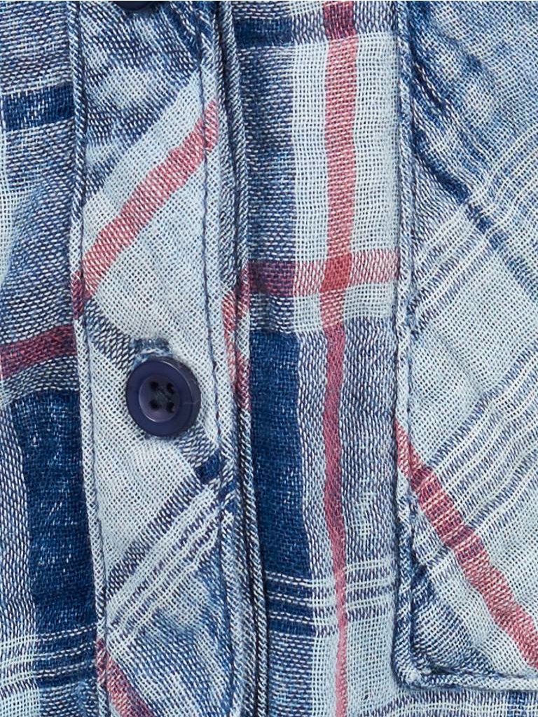 Bella Dahl Karierte Bluse Vintage-Waschung blau