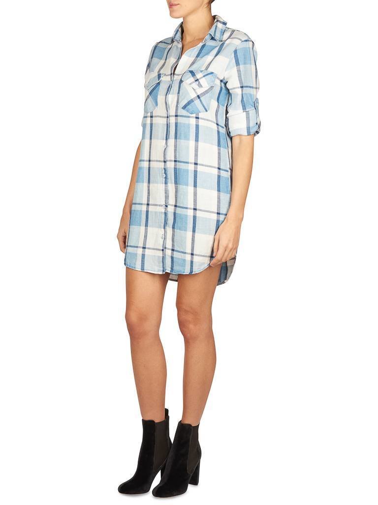 Bella Dahl Checkered dress blue