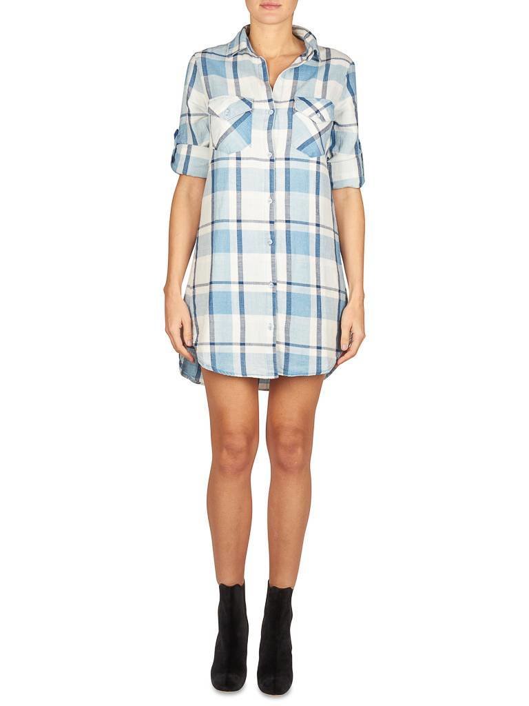 Bella Dahl Karierten Kleid blau