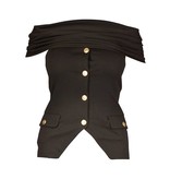 Pierre Balmain Off-Shoulder-Shirt schwarz