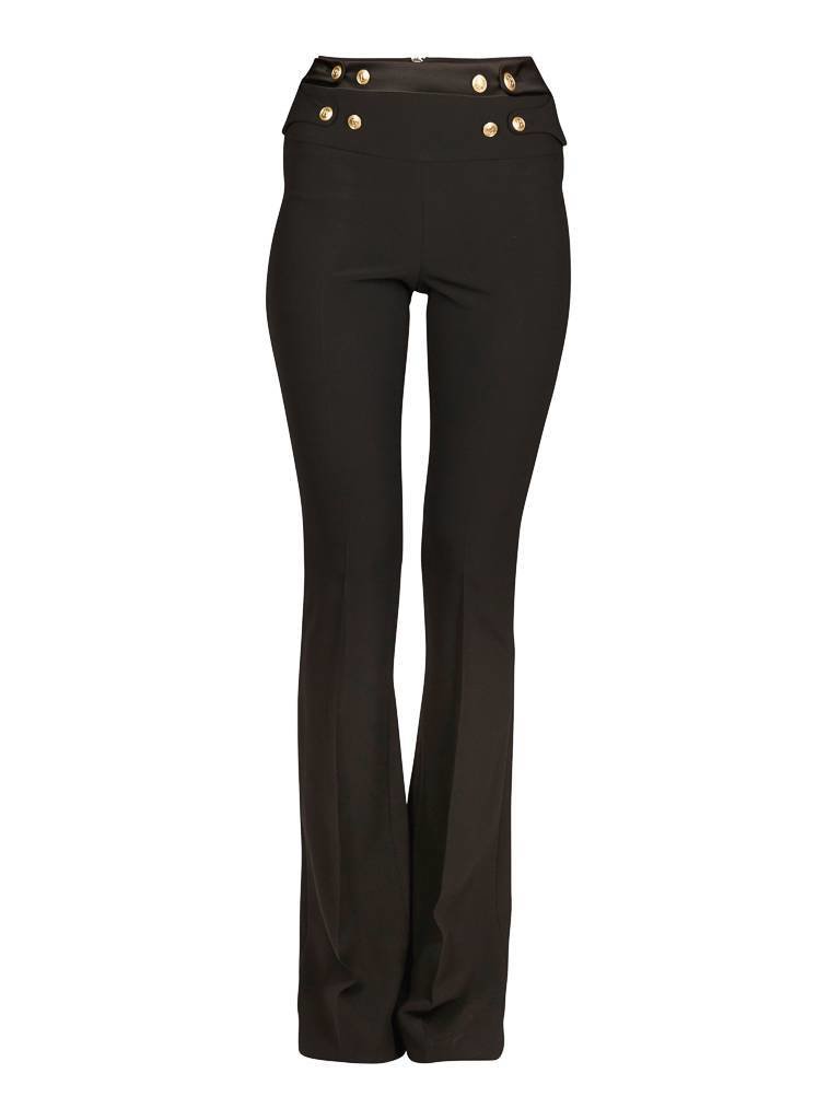 Pierre Balmain Pantalon met details en knopen zwart