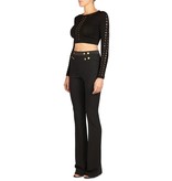 Pierre Balmain Pantalon met details en knopen zwart