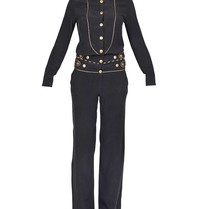 Pierre Balmain Jumpsuit met gouden details donkerblauw