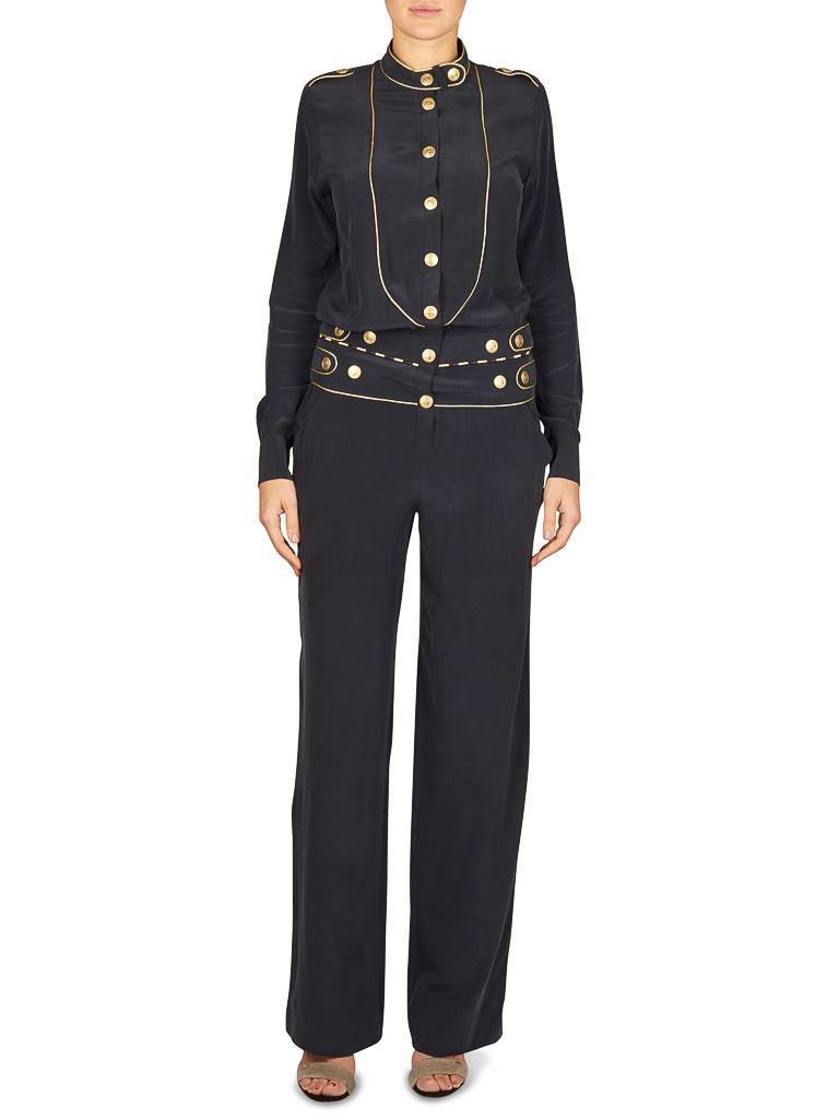 Pierre Balmain Jumpsuit with golden details dark blue