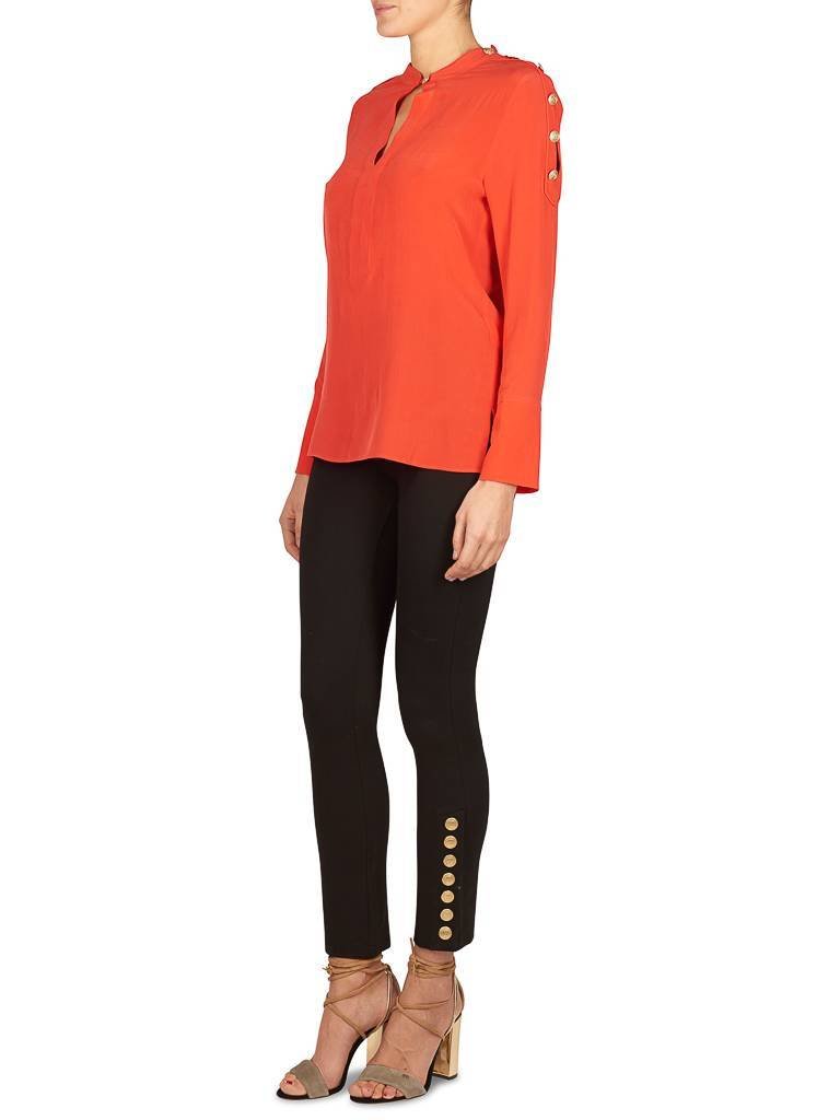 Pierre Balmain Bluse mit Knöpfen rot