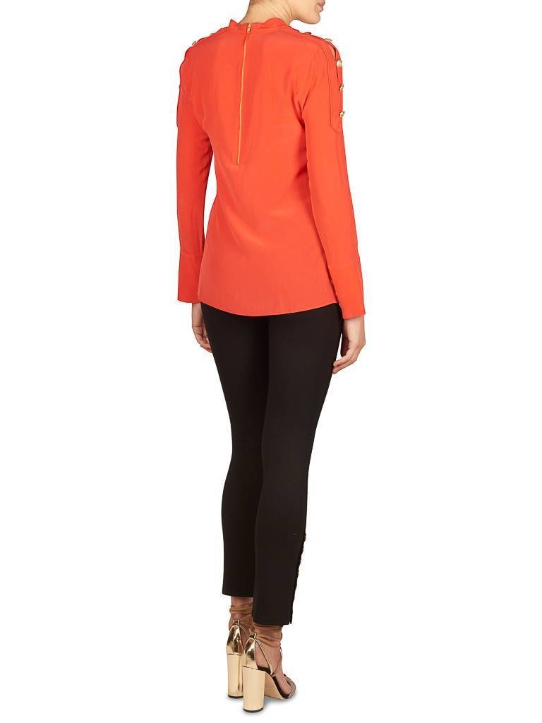 Pierre Balmain Bluse mit Knöpfen rot