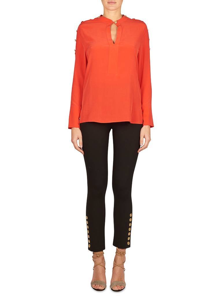 Pierre Balmain Bluse mit Knöpfen rot