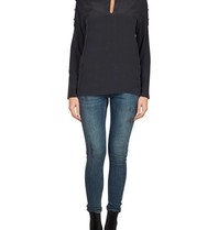 Pierre Balmain Blouse met knopen donkerblauw