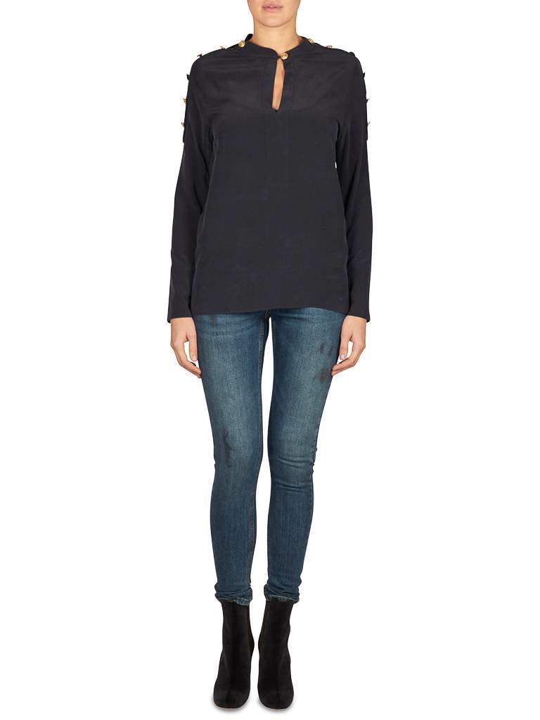 Pierre Balmain Blouse with buttons dark blue
