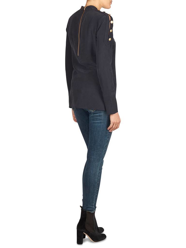 Pierre Balmain Blouse met knopen donkerblauw