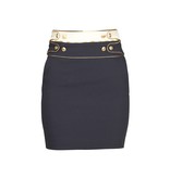 Pierre Balmain Mini rok met gouden details zwart