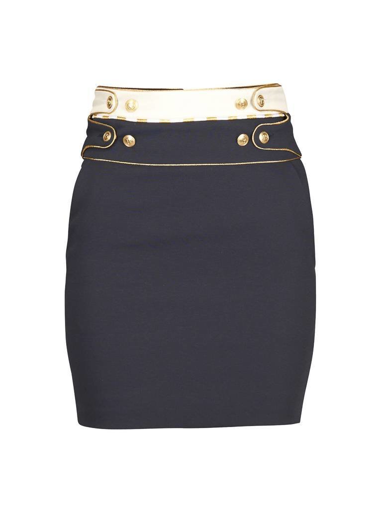 Pierre Balmain Mini rok met gouden details zwart