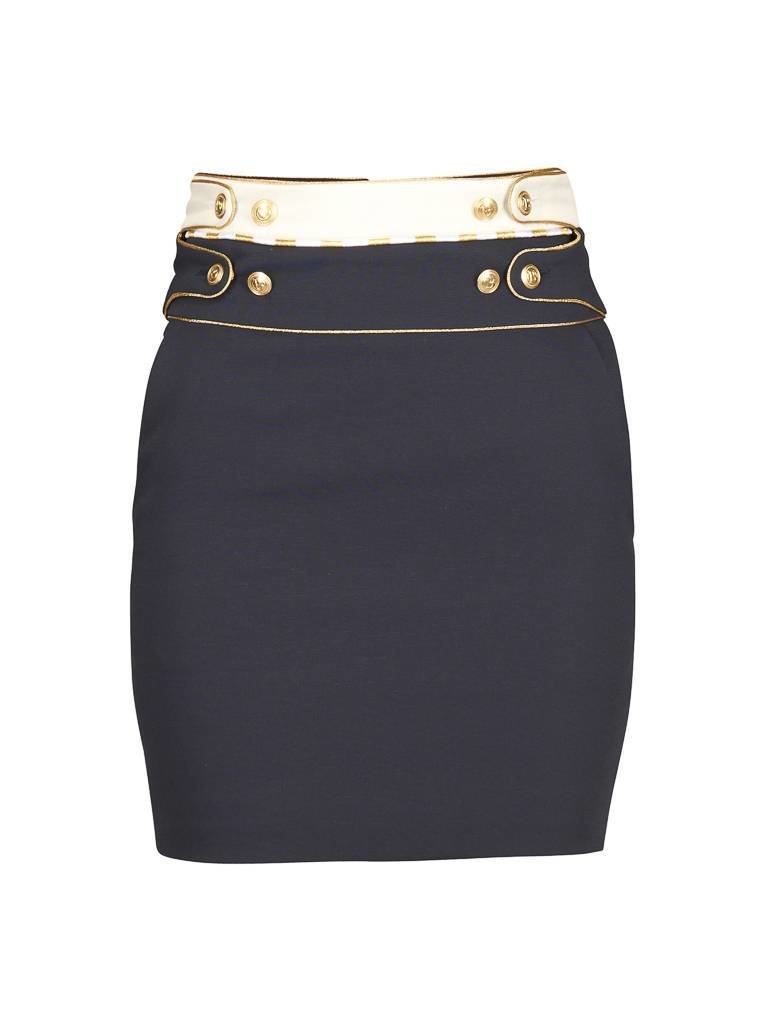 Pierre Balmain Mini skirt with golden details black