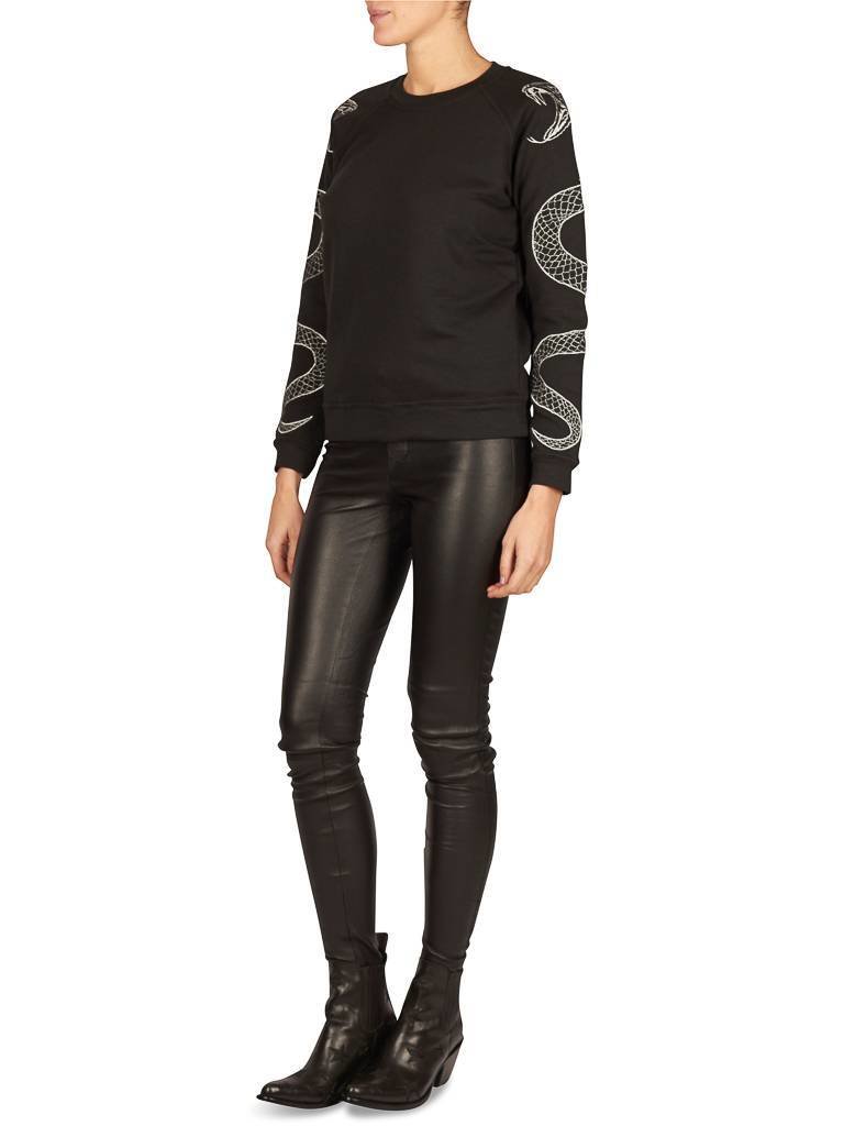 Zoe Karssen Snake sleeves trui zwart