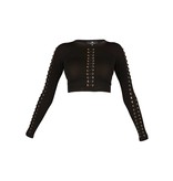 Elisabetta Franchi crop top met lace-up detail zwart