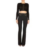 Elisabetta Franchi Crop top with lace-up detail black