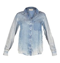 Bella Dahl Denim look blouse lichtblauw