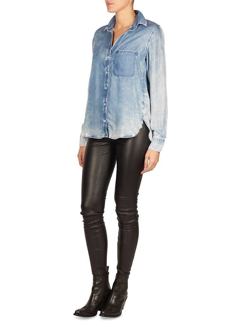 Bella Dahl Denim look blouse lichtblauw