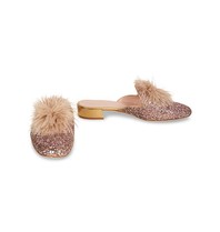 Kate Spade Loafers rose gold glitter