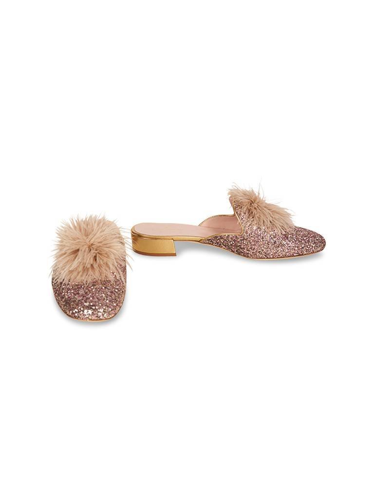 Kate Spade Loafers rose gold glitter