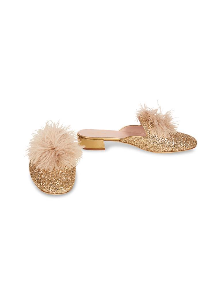 Kate Spade Loafers gold glitter