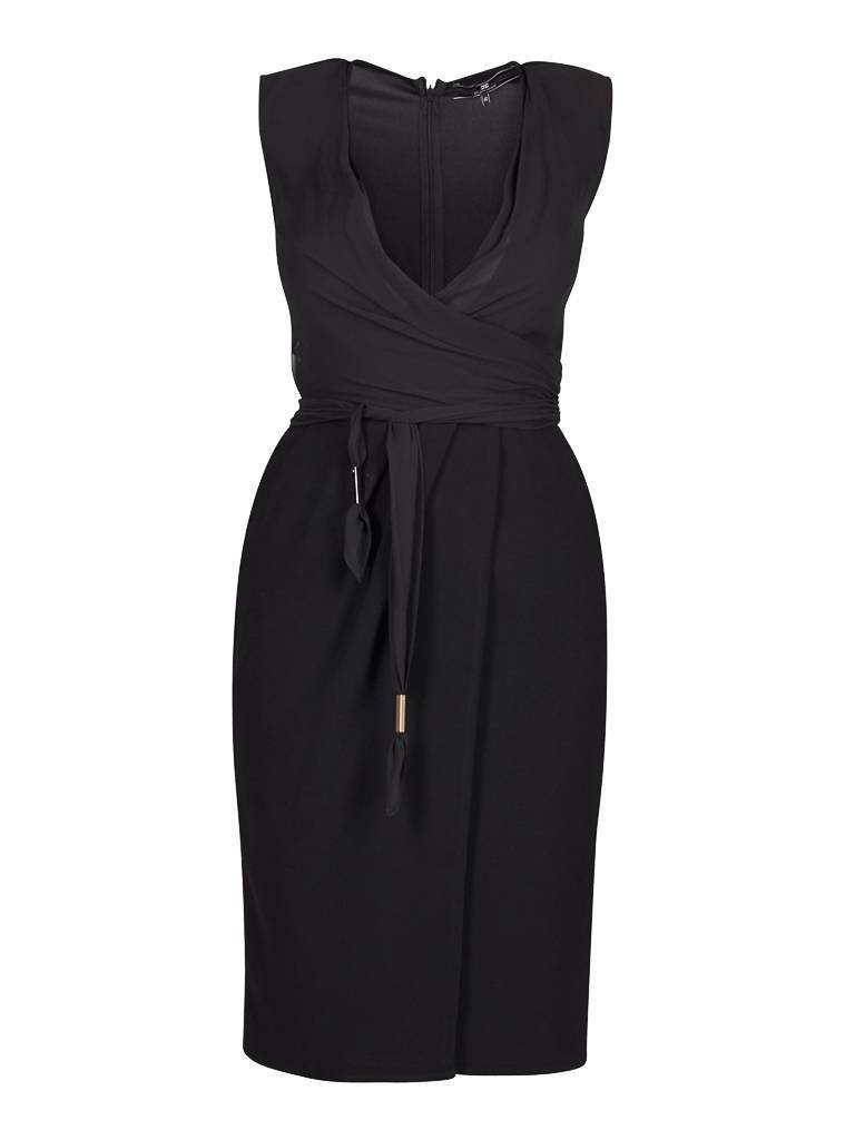 Elisabetta Franchi Ärmelwickelkleid schwarz