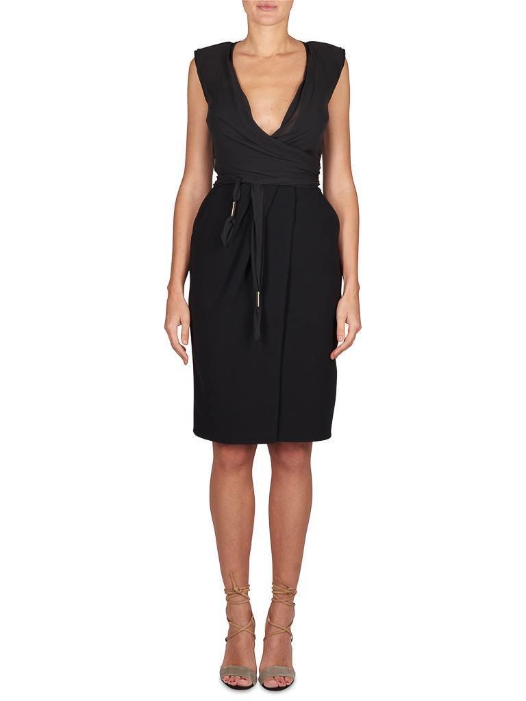 Elisabetta Franchi Sleeveless wrap dress black