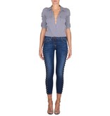 Elisabetta Franchi Karierte Body blau