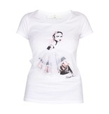 Elisabetta Franchi T-Shirt mit Mode Druck weiß