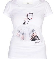 Elisabetta Franchi T-Shirt mit Mode Druck weiß
