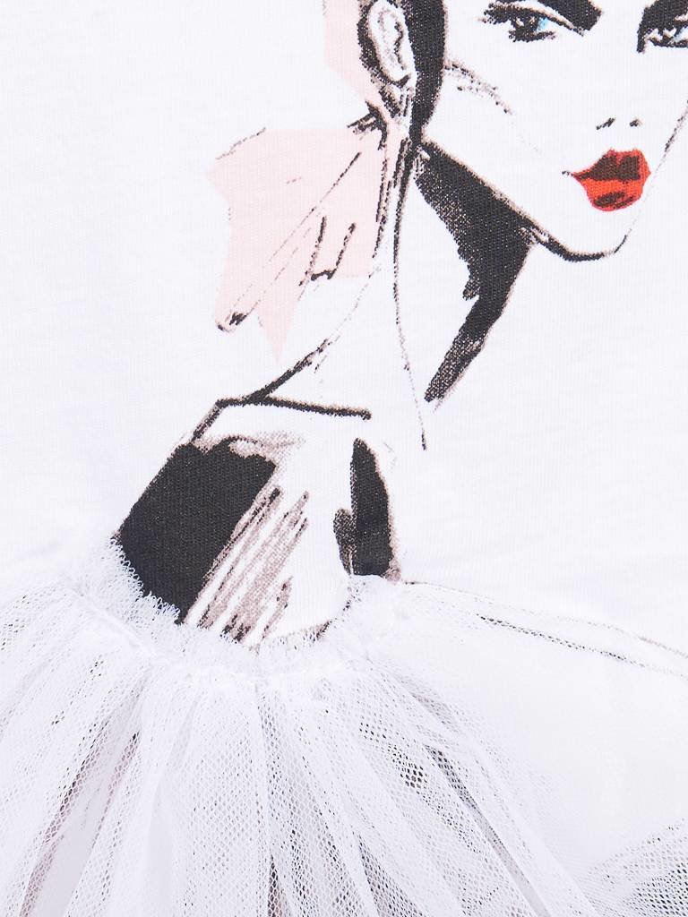 Elisabetta Franchi T-Shirt mit Mode Druck weiß