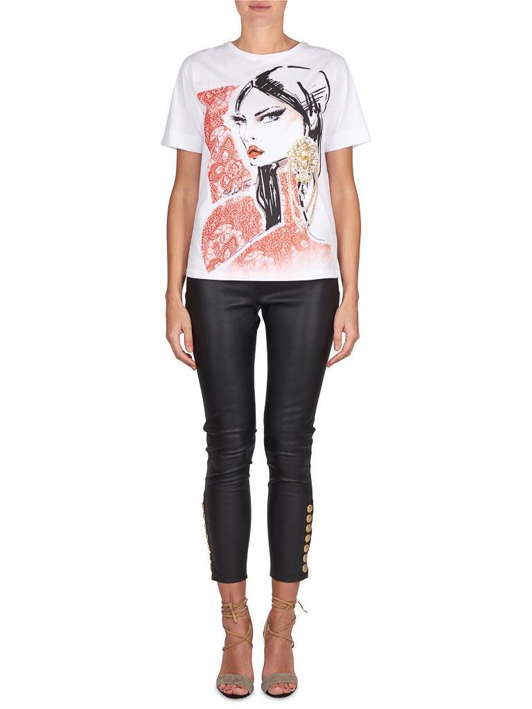 Elisabetta Franchi T-shirt met ketting detail wit