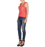 Pierre Balmain Tanktop met gouden knopen rood