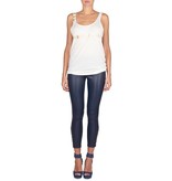 Pierre Balmain Tank top with gold buttons white