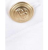 Pierre Balmain Striped top with gold buttons white